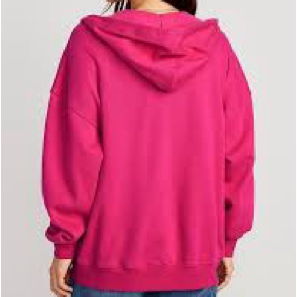 NWT OLD NAVY Oversized Full-Zip Hoodie SIZE MEDIUM Color: BERRY FINE - Picture 2 of 2